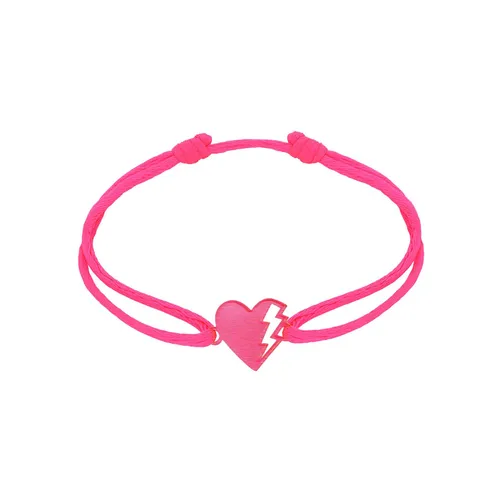 Bracelet Cordon Coeur LOVETAG métal Anodisé Rose EDITION SPECIALE OCTOBRE ROSE - AKILLIS