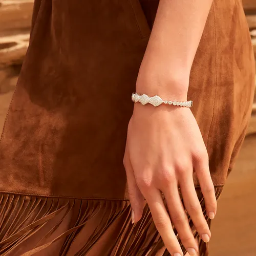 Bracelet Bangle PYTHON or rose semi pavé diamants - AKILLIS