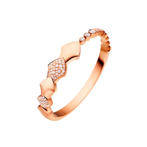 Bracelet Bangle PYTHON or rose semi pavé diamants - AKILLIS