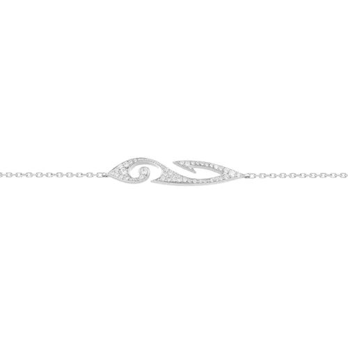 Bracelet chaîne TATTOO or blanc full pavé diamants - AKILLIS