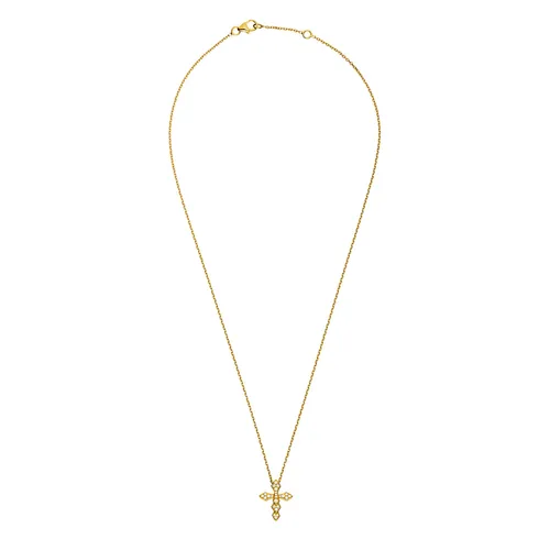 Pendentif Croix PM PYTHON Or jaune full pavé diamants blancs - AKILLIS