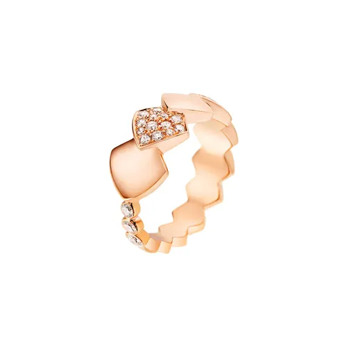 Bague Tatou PYTHON or rose semi pavée diamants - AKILLIS