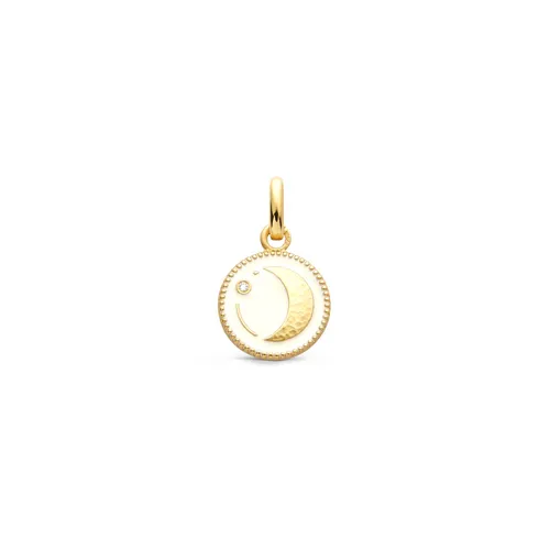 Pendentif Or Jaune &amp; Diamant Lune - Ivoire - ARTHUS BERTRAND