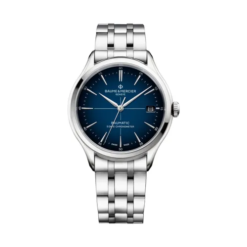 Montre CLIFTON Beaumatic 40mm Bracelet acier, Cadran bleu dégradé - BAUME & MERCIER