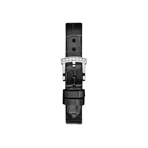 Montre L'HEURE DU DIAMANT lunette sertie diamants Mécanique, Bracelet alligator vernis noir, Boucle ardillon en or blanc sertie diamants, Cadran Onyx - CHOPARD