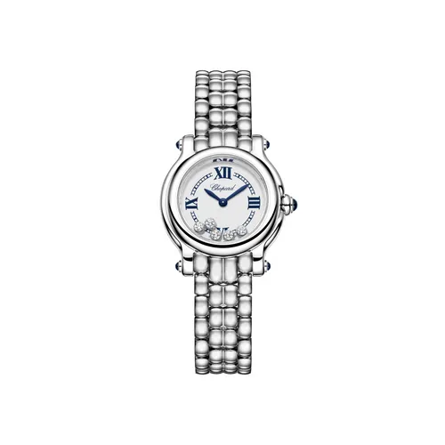 Montre HAPPY SPORT The First Quartz, Bracelet "galet" acier, Cadran argenté grainé chiffres romains - CHOPARD