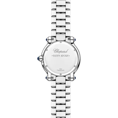 Montre HAPPY SPORT The First Quartz, Bracelet "galet" acier, Cadran argenté grainé chiffres romains - CHOPARD