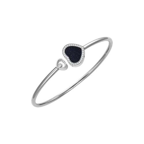 Bracelet Chopard Happy Hearts en Or Blanc Diamants et Aventurine - CHOPARD