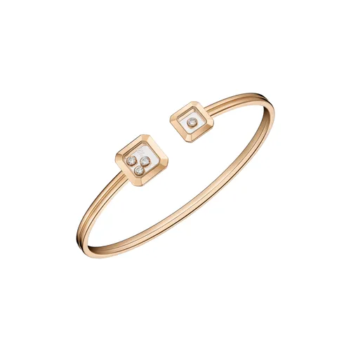 Bracelet Jonc Chopard Happy Diamonds Icons, or rose, diamants