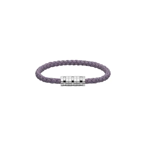 Bracelet Chopard Ice Cube Métal Argenté sur Cuir Violet - CHOPARD