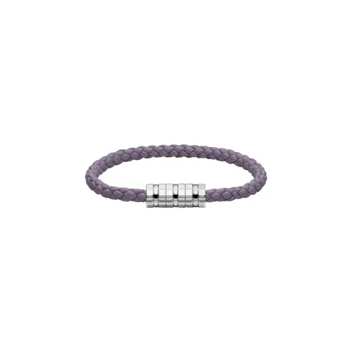Bracelet Chopard Ice Cube Métal Argenté sur Cuir Violet - CHOPARD