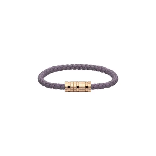 Bracelet Chopard Ice Cube Métal Rose Doré sur Cuir Violet - CHOPARD