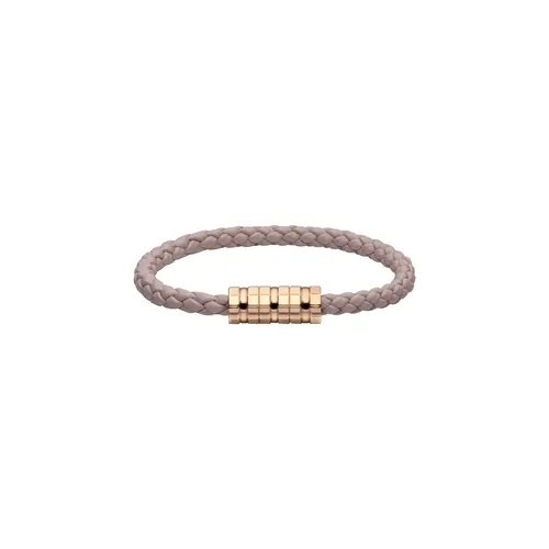 Bracelet Chopard Ice Cube Métal Doré Rose sur Cuir Rose - CHOPARD
