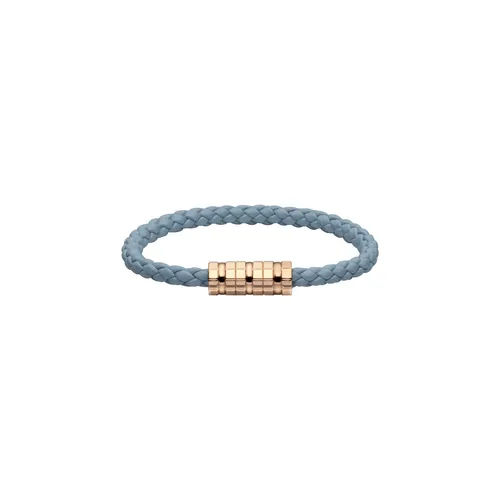 Bracelet Chopard Ice Cube Métal Doré sur Cuir Bleu - CHOPARD