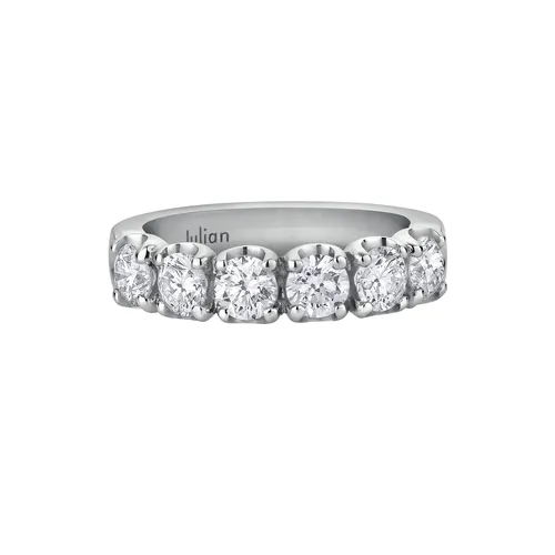 Demi Alliance, or blanc palladié et diamants - CREATIONS JULIAN