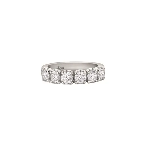 Demi Alliance CR  diamants taille brillant en or blanc palladié - CREATIONS JULIAN
