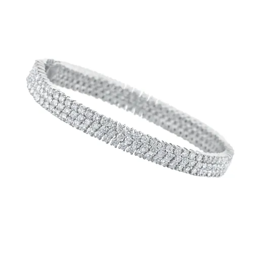 Bracelet en or blanc et diamants blancs - CREATIONS JULIAN