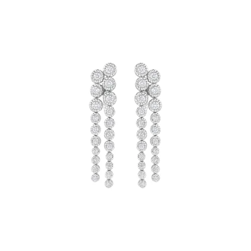 Boucles d'oreilles en or blanc et diamants blancs - CREATIONS JULIAN