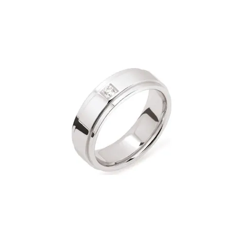 Alliance Salerno 7mm Or Blanc et diamants - CREATIONS JULIAN