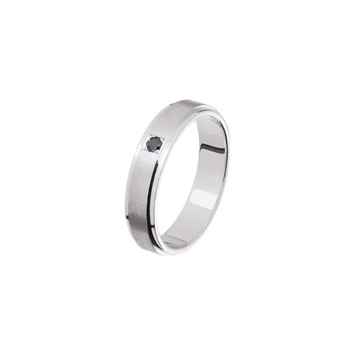 Alliance San Remo 5mm Or Blanc et diamant noir - CREATIONS JULIAN