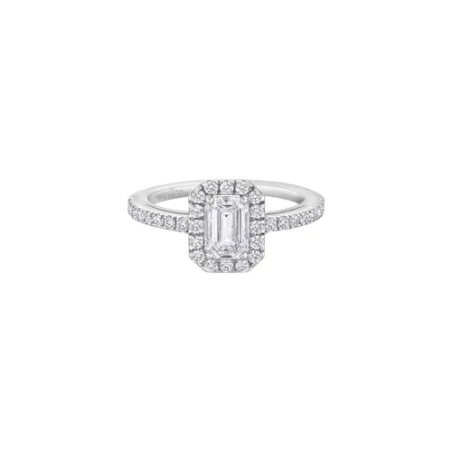 Bague Solitaire en or blanc palladié, diamant blanc et diamants blancs - Certificat GIA - CREATIONS JULIAN