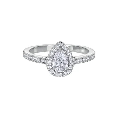 Bague Diamant Taille Poire entouré full pavée - CREATIONS JULIAN