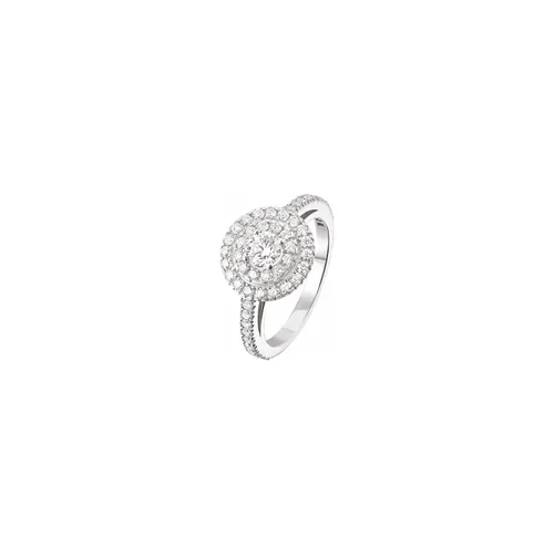 Solitaire en or blanc palladié et diamants blancs - CREATIONS JULIAN