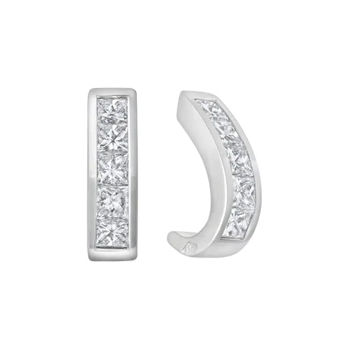 Boucles d'oreilles en or blanc et diamants blancs - CREATIONS JULIAN