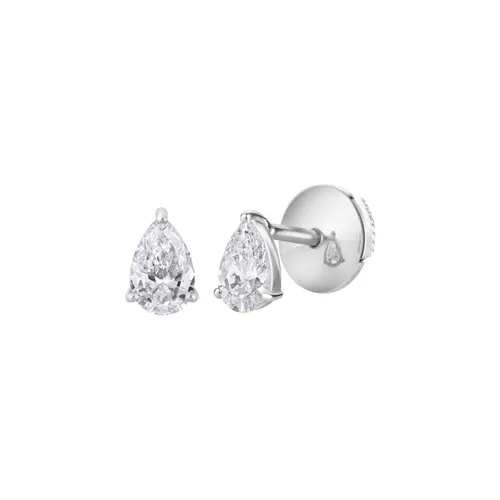 Boucles d'oreilles en or blanc, diamant blanc et diamant blanc - CREATIONS JULIAN