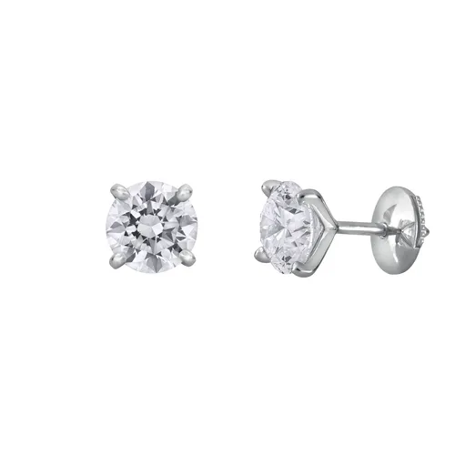 Boucles d'oreilles en or blanc et diamants blancs - CREATIONS JULIAN