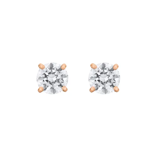Boucles d'oreilles en or rose et diamants blancs - Certificat GIA - CREATIONS JULIAN
