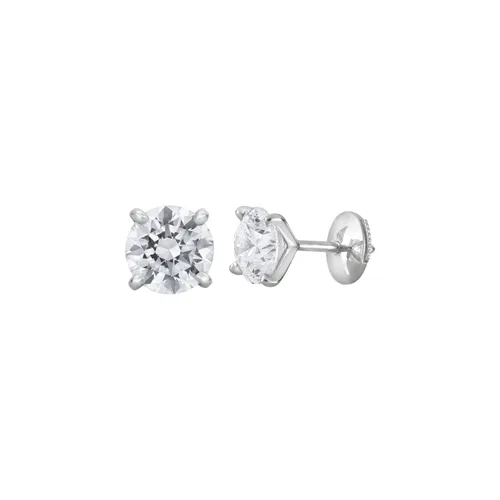 Boucles d'oreilles en or blanc, diamants blancs - Certificat GIA - CREATIONS JULIAN