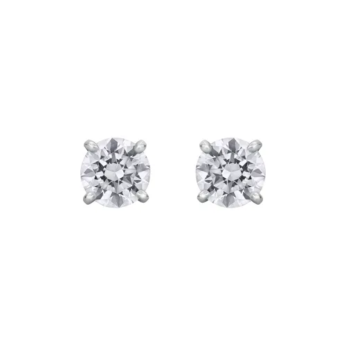 Boucles d'oreilles en or blanc, diamant blanc et diamant blanc - Certificat GIA - CREATIONS JULIAN