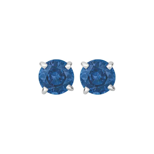 Boucles d&#039;Oreilles Puces Saphirs bleus 4 griffes GM - CREATIONS JULIAN