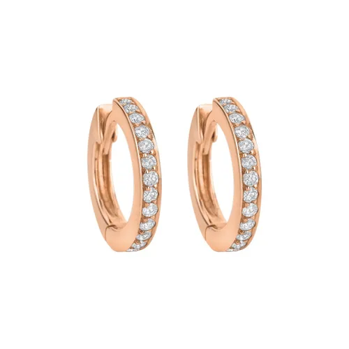 Boucles d&#039;oreilles en or rose et diamants blancs - CREATIONS JULIAN