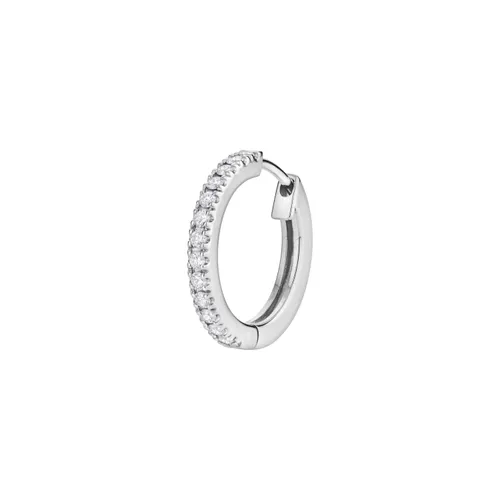 Boucles d'oreilles taille brillant en or blanc et diamants blancs - CREATIONS JULIAN