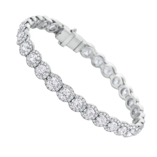 Bracelet en or blanc, diamants blancs et diamants blancs, taille 17.5 - CREATIONS JULIAN