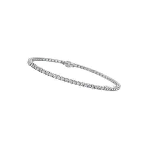 Bracelet en or blanc et diamants blancs, taille 17 - CREATIONS JULIAN