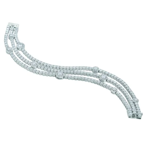 Bracelet en or blanc, diamants blancs et diamants blancs - CREATIONS JULIAN
