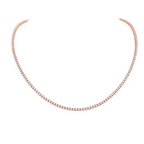 Collier en or rose et diamants blancs, taille 42.5 - CREATIONS JULIAN