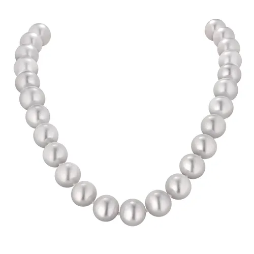 Collier de Perles Blanches South Sea Fermoir en or blanc serti brillants réf FO165D-G - CREATIONS JULIAN