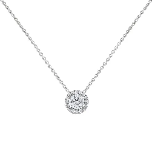 Pendentif en or blanc, diamant blanc et diamants blancs - Certificat GIA - CREATIONS JULIAN
