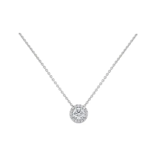 Pendentif en or blanc, diamant blanc et diamants blancs - Certificat GIA - CREATIONS JULIAN