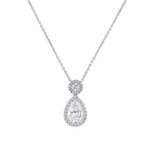 Pendentif en or blanc, diamant blanc et diamant blanc - Certificat GIA - CREATIONS JULIAN
