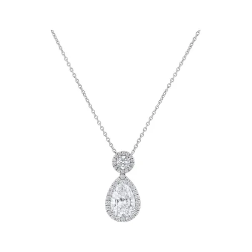 Pendentif en or blanc, diamant blanc et diamant blanc - Certificat GIA - CREATIONS JULIAN