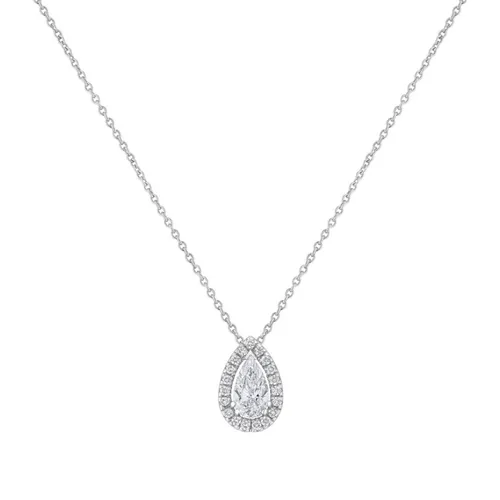Pendentif en or blanc, diamant blanc et diamants blancs - Certificat GIA - CREATIONS JULIAN
