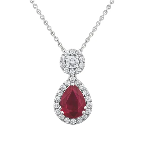 Pendentif en or blanc, rubis et diamant blanc - CREATIONS JULIAN