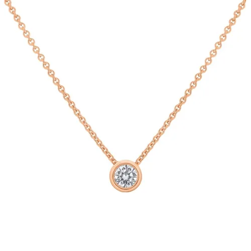 Pendentif en or rose et diamant blanc - CREATIONS JULIAN