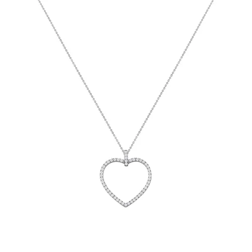 Pendentif cÅ_x0093_ur taille brillant en or blanc et diamants - CREATIONS JULIAN