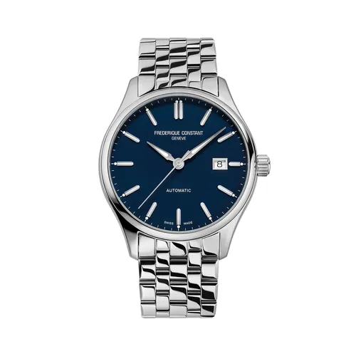 Montre CLASSICS Index Automatic Bracelet acier, Cadran bleu mat - FREDERIQUE CONSTANT